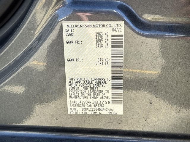 2021 Nissan Altima SL FWD