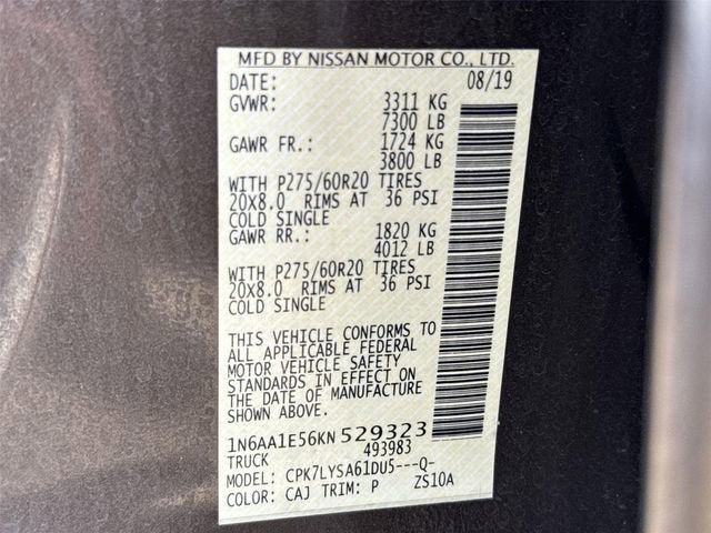 2019 Nissan TITAN Platinum Reserve