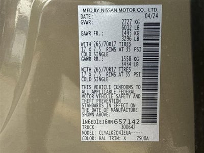 2024 Nissan Frontier Crew Cab PRO-X 4x2