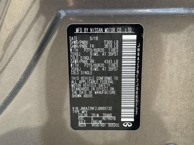 2018 INFINITI QX80 RWD