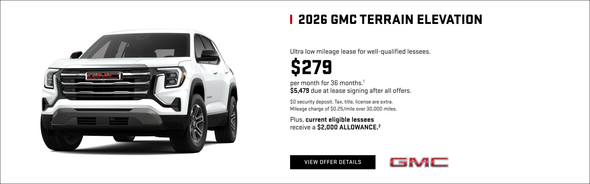 Ultra low mileage lease for well-qualified lessees.

$279 per month for 36 months.1

$5,479 due a...