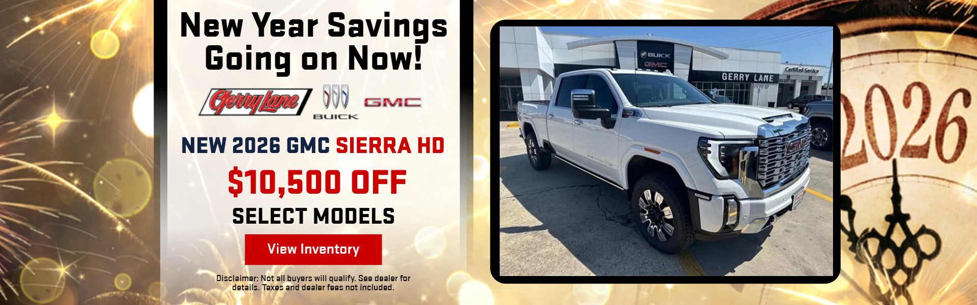 White 2025 Sierra HD New Year theme 