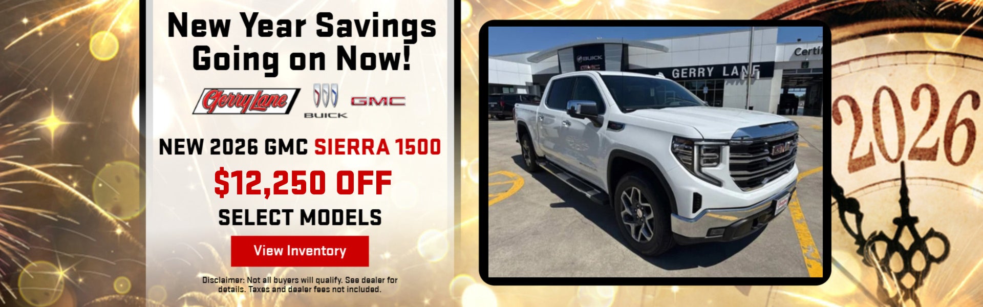 White 2026 Sierra 1500 New Year theme 