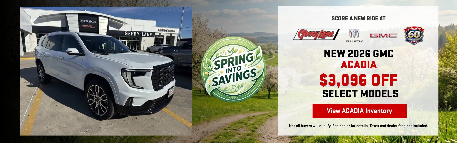 NEW 2026 GMC ACADIA $3,096 OFF SELECT MODELS